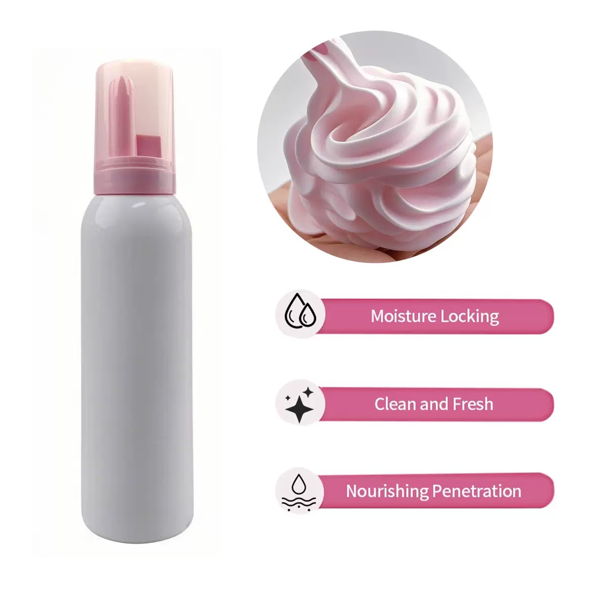Eyelash Extension Gel Remover - Maßgeschneidertes Schlagsahneides Wimpernshampoo Rosa Schaumcreme Wimpernreiniger
