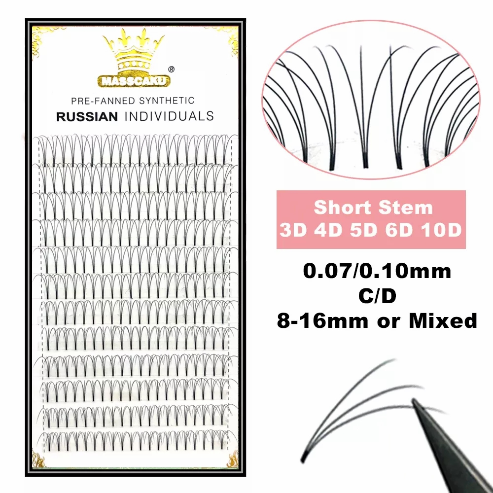 Eyelash Extension Or Extensions - MASSCAKU Wimpern, vorgefertigte, breite Fächer, 3D/4D/5D/6D/10D/20D,