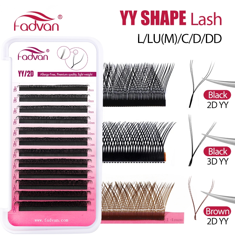 Eyelash Extension Yelix - FADVAN YY/SYY Form L/LU(M)/C/D/DD Braune Wimpernverlängerung