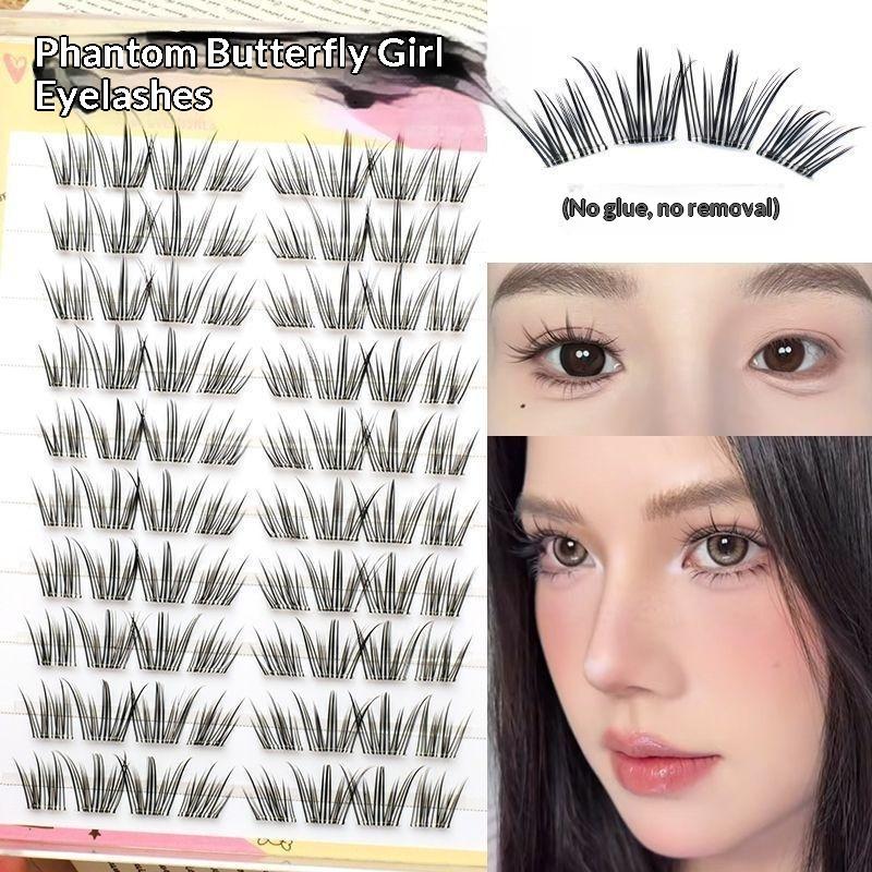 Eyelash Extension Single Lash - DIY Natürliche Feder-Wimpern, Klebefreie Segmentierte Einzelwimpern,