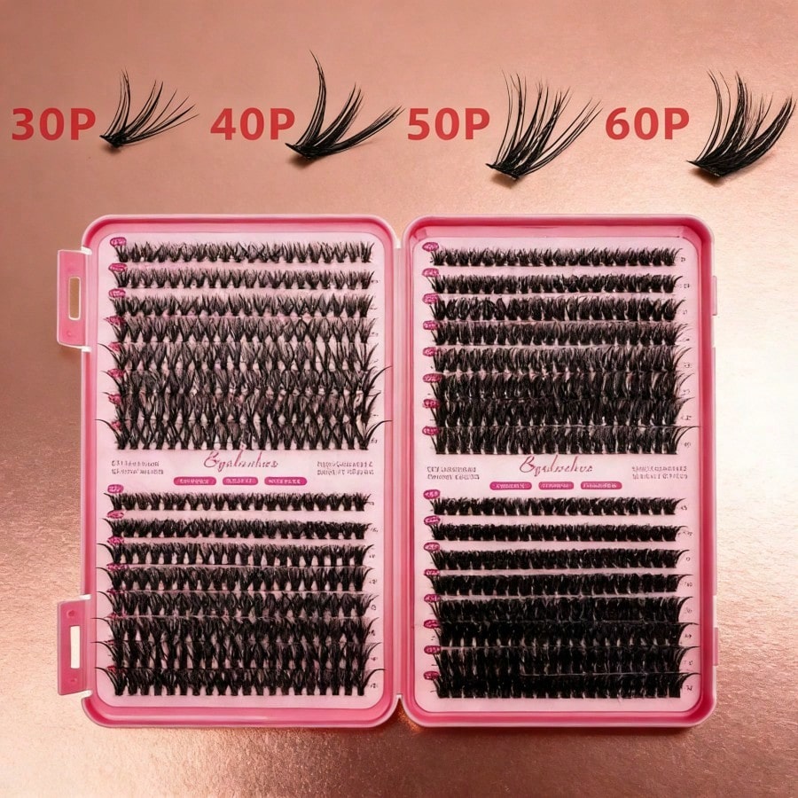 Eyelash Extension Volume Lashes - Spitze, segmentierte DIY-Cluster-Wimpernverlängerungen, 60 Reihen, 600