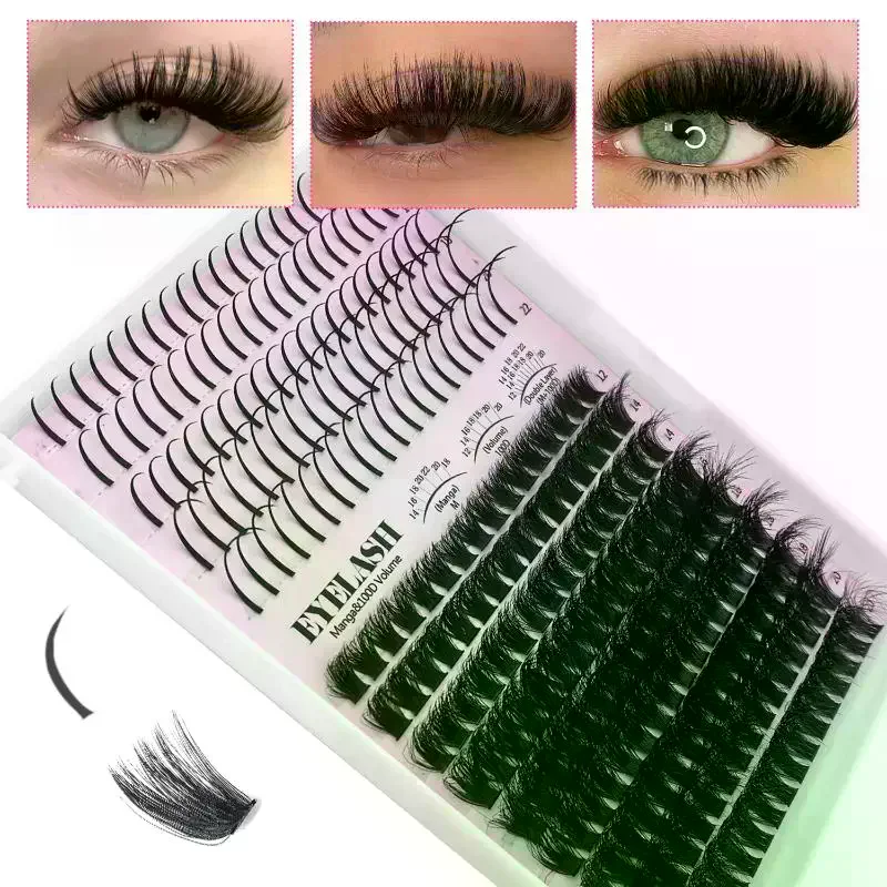 Eyelash Extension Volume Lashes - Wimpern-Cluster-Set: Volumen-Wimpern-Clusters, Einzelwimpern, DIY Spiky Wimpernverlängerung,