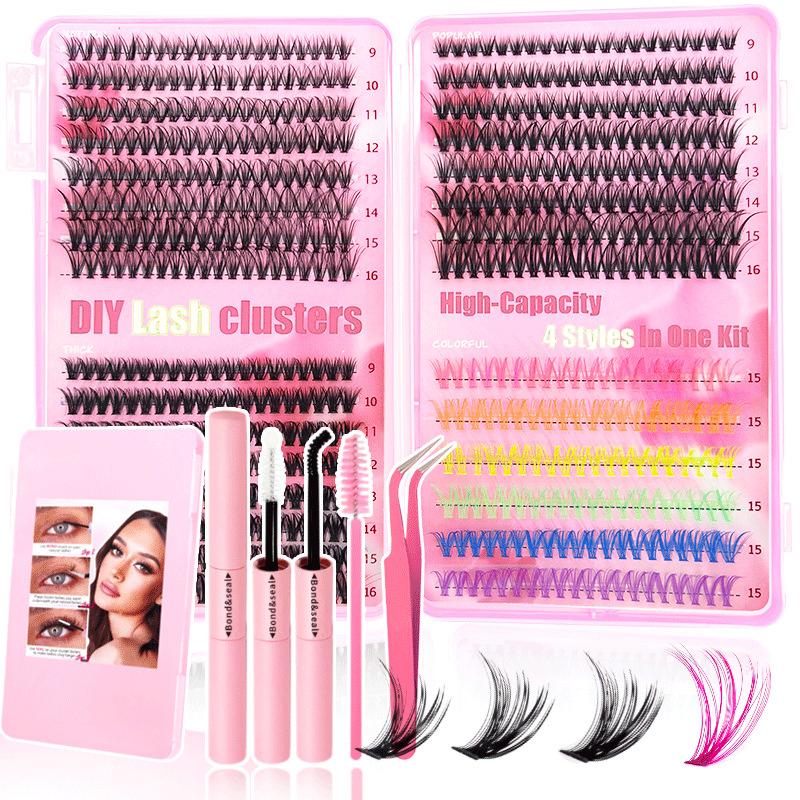 Eyelash Extension Or Extensions - Wimpernverlängerungsset in Natürlicher Farbe, Wispy Cluster
