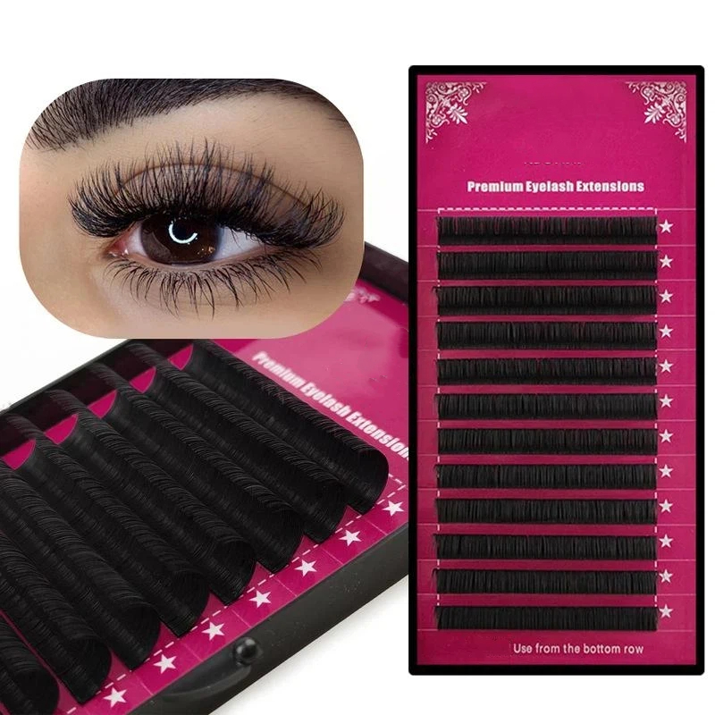 Eyelash Extension Volume Lashes - 【M】Wimpernverlängerung, Einzelwimpern in verschiedenen Größen, Nerzwimpern,