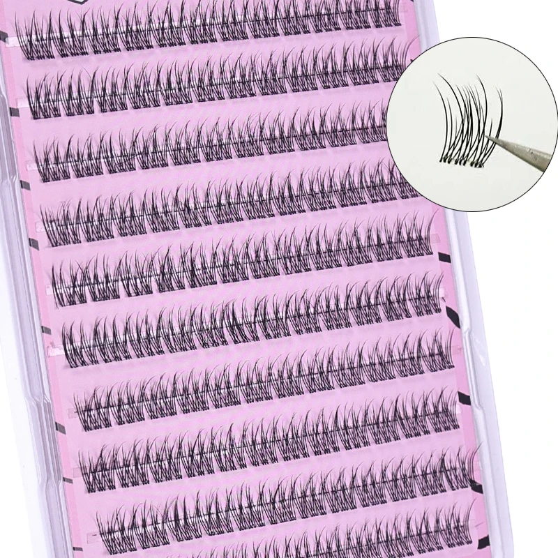 Eyelash Extension Full Set - Flauschige Selbstklebende Falsche Wimpern mit Fischschwanz-Design