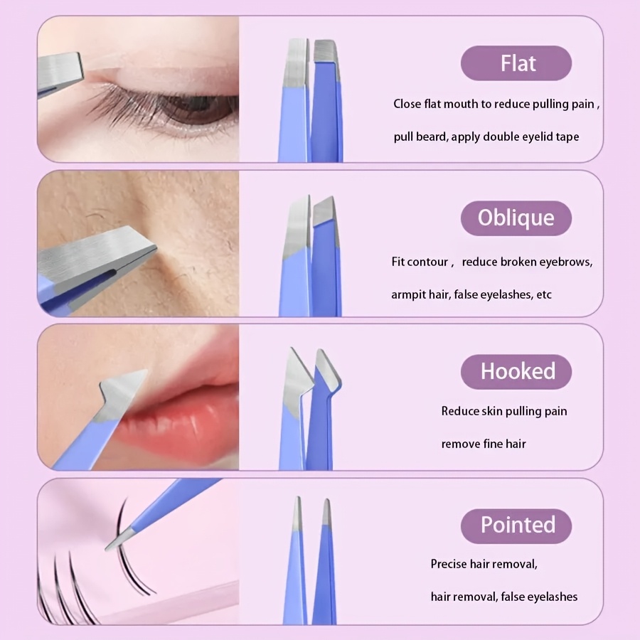 Edelstahl 5-teiliges Set Lila  – Eyelash Extension Removal Bewertung und Preis