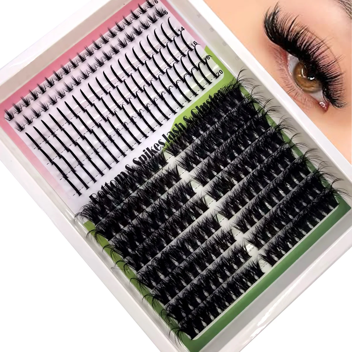 AMSDCN Spikes14Rows DIY Cluste – Eyelash Extension Full Set Bewertung und Preis